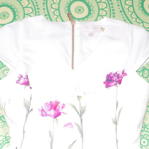 NEW Ted Baker Callila Fit and Fare Sketchbook Dress Ted 234 - Picture 10 of 13